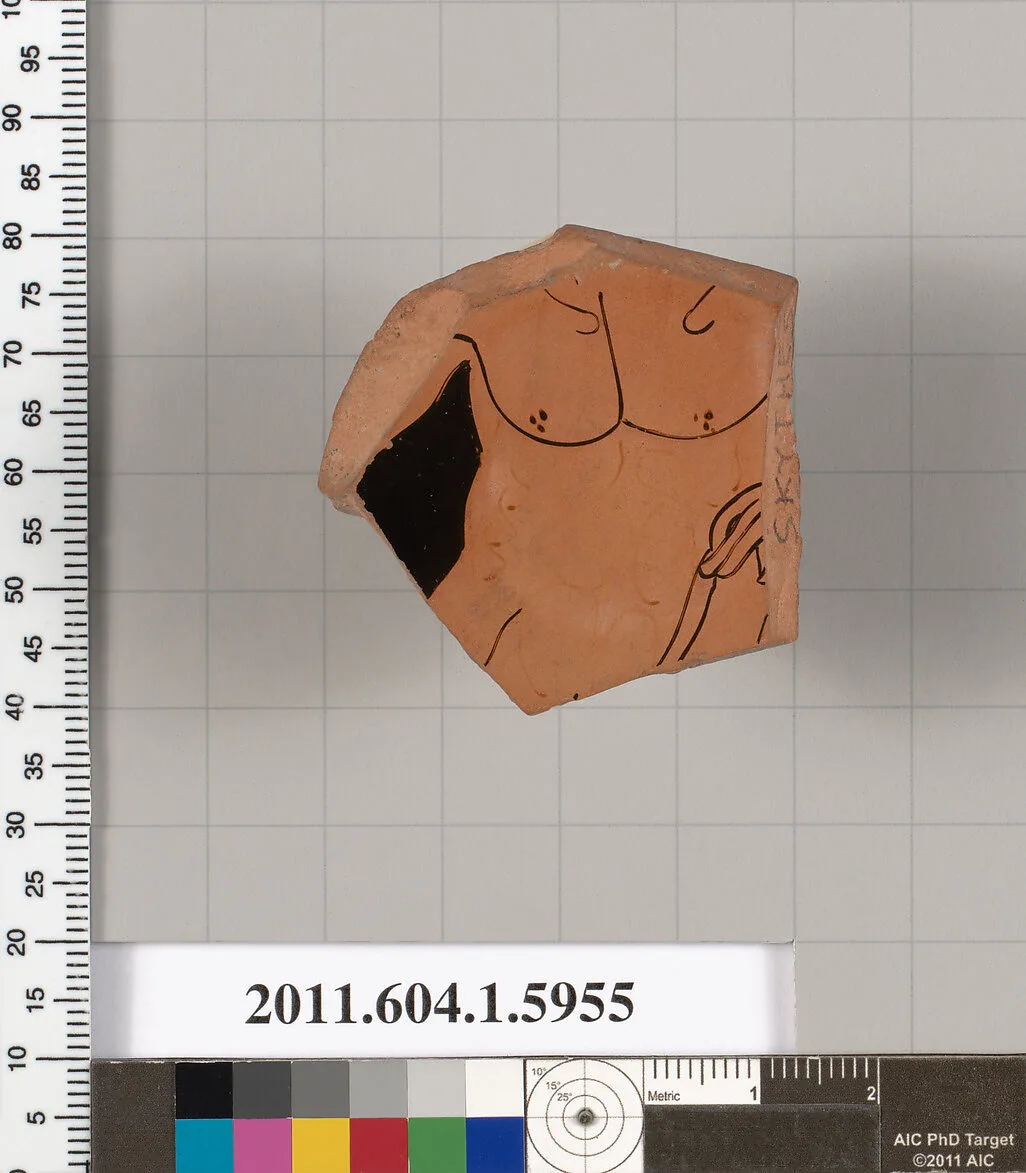 Terracotta fragment of a kylix (drinking cup) — Skythes