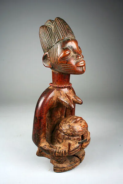 Sango Shrine Figure: Kneeling Female with Bowl — Unknown