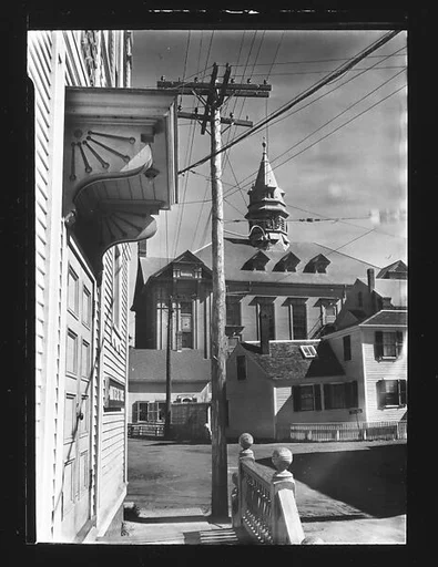 [Street Scene with Telephone Pole and Lines, Provincetown, Massachusetts]