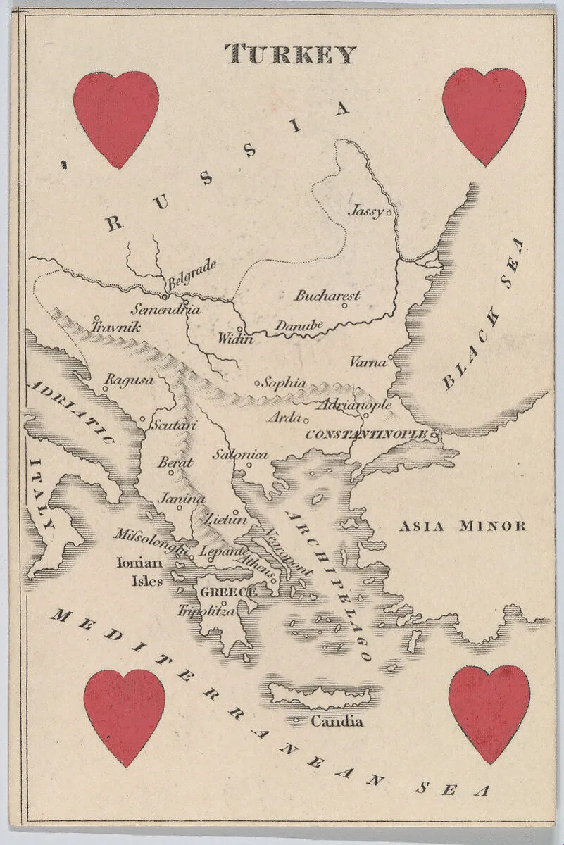 Turkey, from "Court Game of Geography" — William and Henry Rock