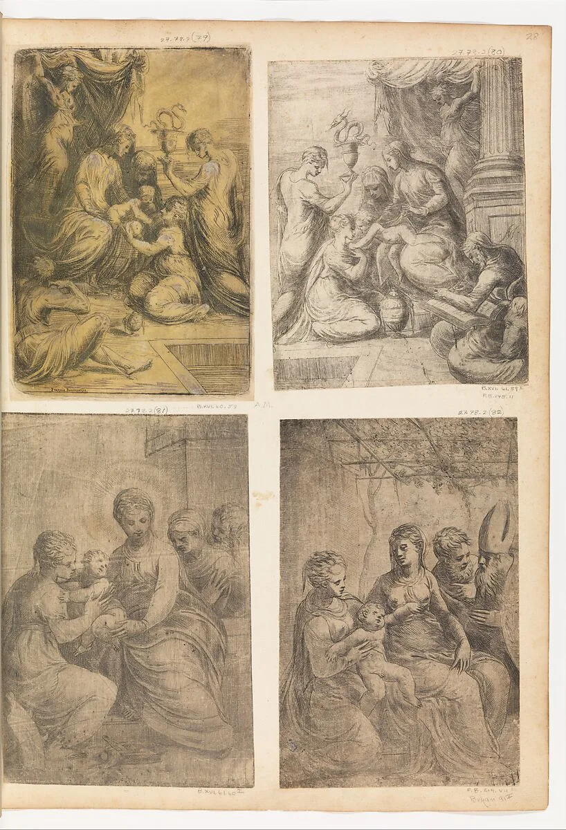 The Holy Family with Saints — Andrea Schiavone (Andrea Meldola)