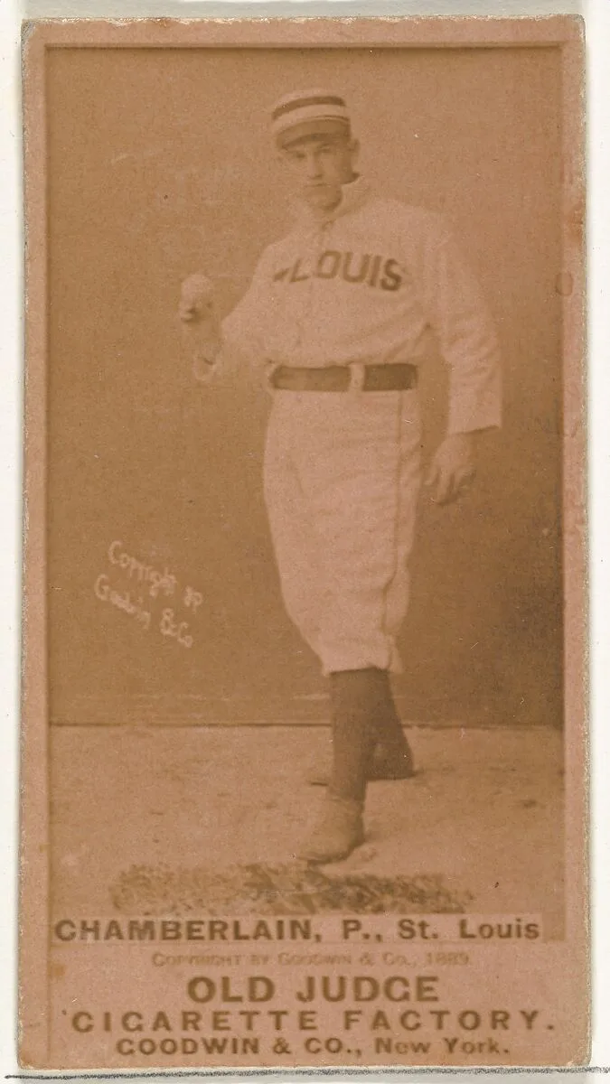 Elton P. "Ice Box" Chamberlain, Pitcher, St. Louis Browns, from the Old Judge series (N172) for Old Judge Cigarettes — Goodwin & Company