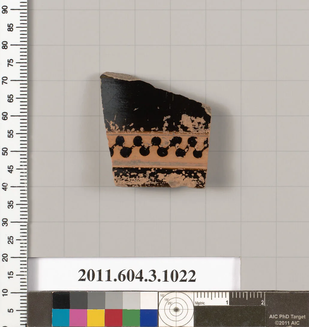 Terracotta fragment of a lekanis (covered dish) — Unknown