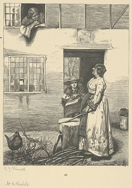 At the Threshold, from "Wayside Posies: Original Poems of the Country Life" — Dalziel Brothers|George Routledge & Sons, London|George John Pinwell