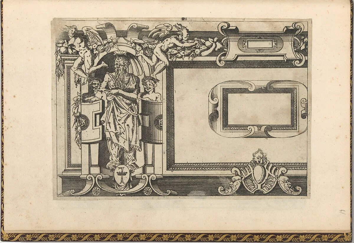 Designs for frames after the Galerie de François 1er at Fontainebleau — Jacques Androuet Du Cerceau