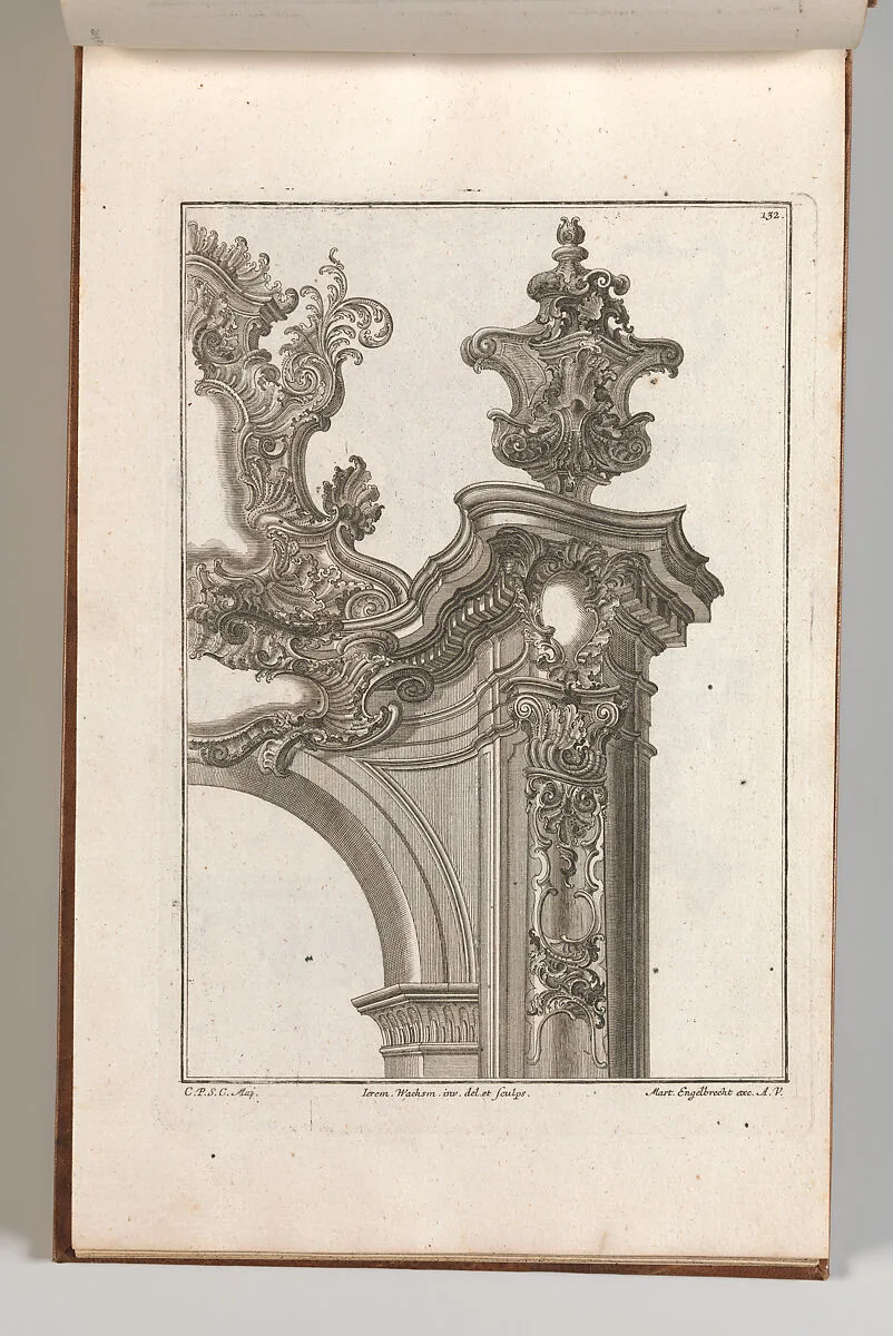Suggestion for the Decoration of Top Right Side of Portal, Plate 4 from 'Allerneueste Façon von Auszierungen zu Portalen' — Martin Engelbrecht|Jeremias Wachsmuth
