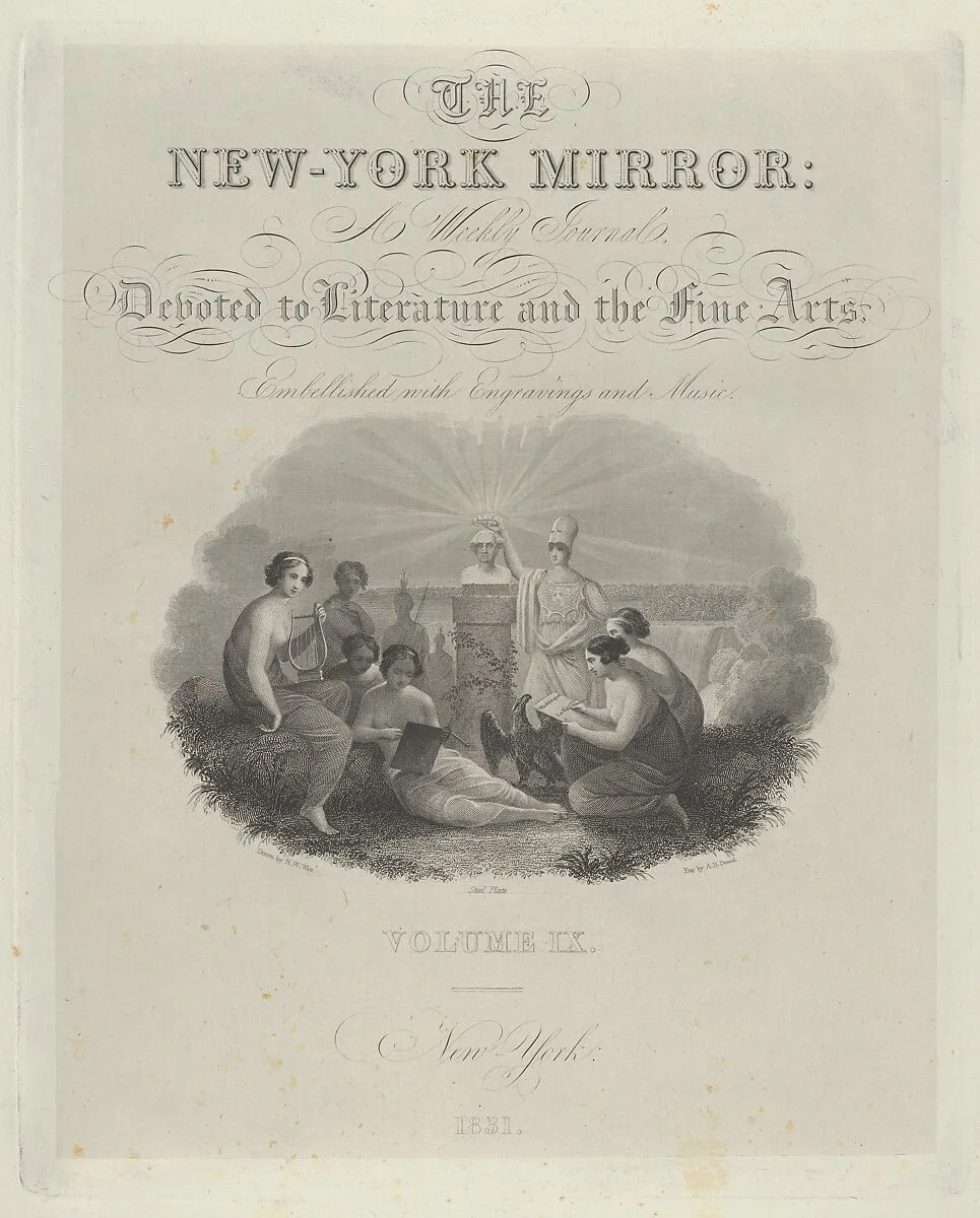 Title Page: The New York Mirror, A Weekly Journal, Devoted to Literature and the Fine Arts. Embellished with Engravings and Music, Volume IX — Asher Brown Durand|Robert Walter Weir