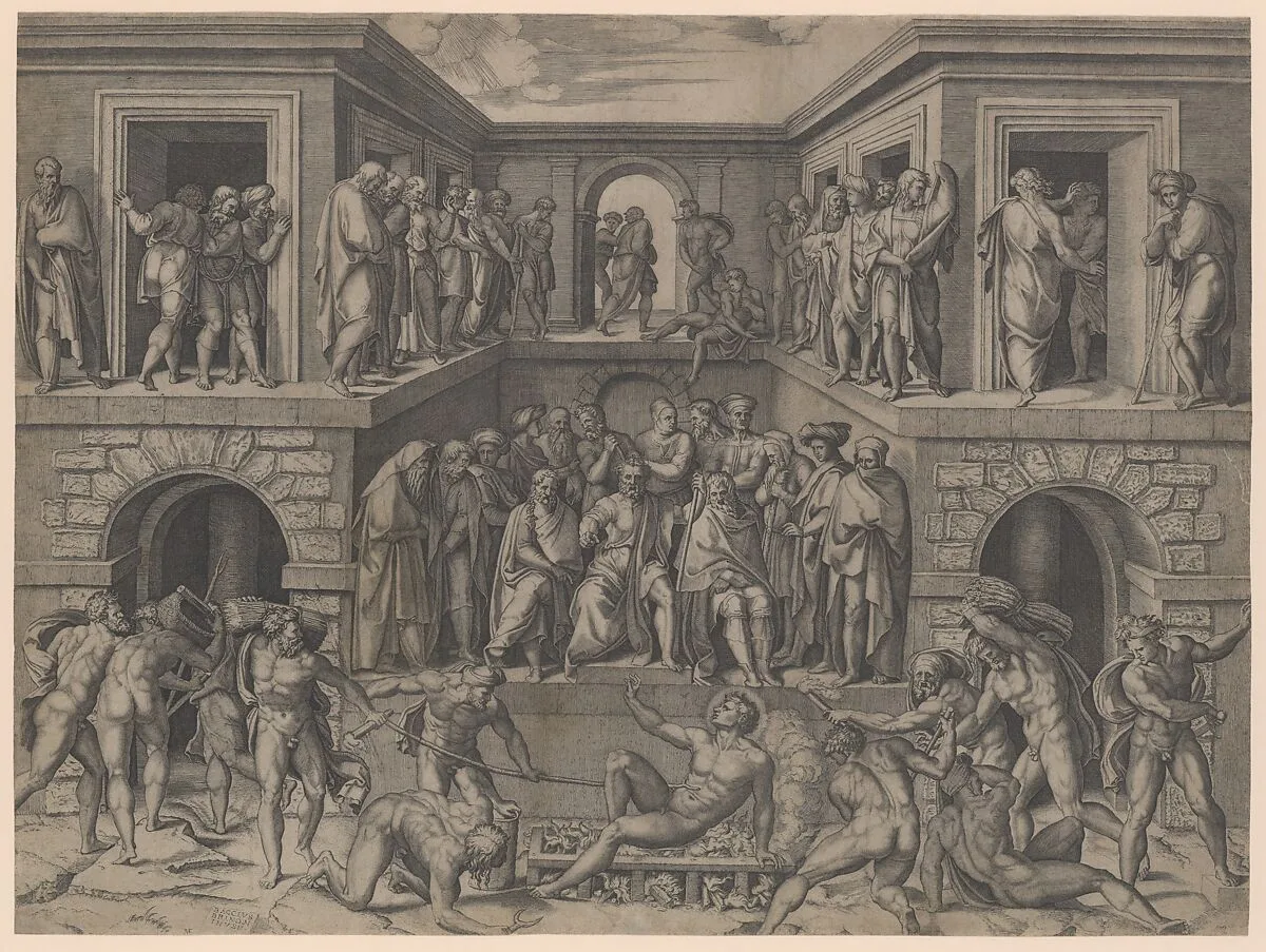 The Martyrdom of Saint Lawrence, after Bandinelli — Marcantonio Raimondi|Baccio Bandinelli