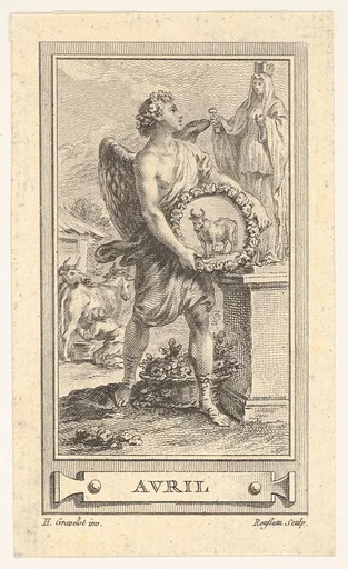 Avril, from the Almanach iconologique