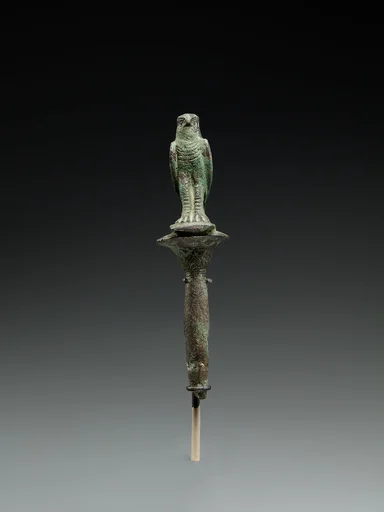 Horus falcon on papyrus stem