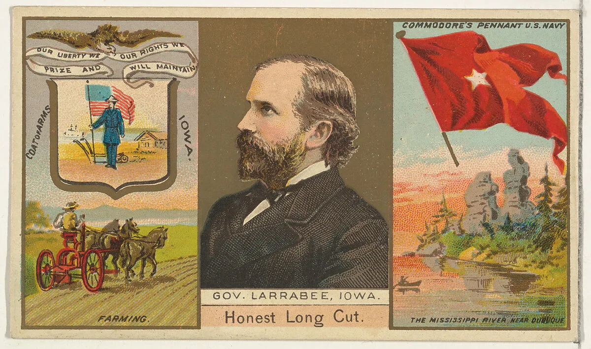 Governor Larrabee, Iowa, from "Governors, Arms, Etc." series (N133-1), issued by Duke Sons & Co. — W. Duke, Sons & Co.