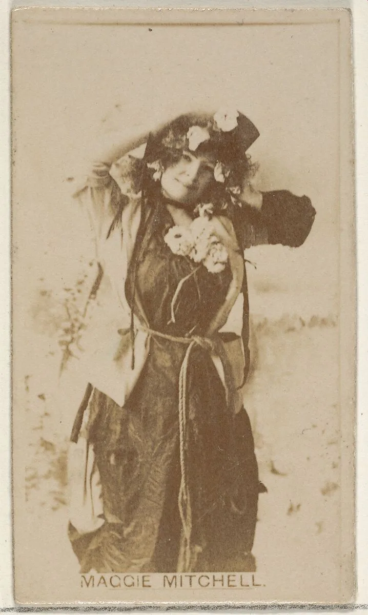 Maggie Mitchell, from the Actors and Actresses series (N45, Type 8) for Virginia Brights Cigarettes — Allen & Ginter