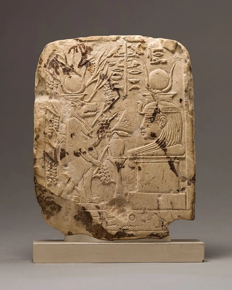 Votive stela with figures of Goddesses Taweret and Mut of Isheru — Unknown