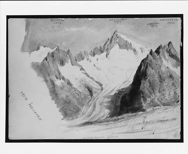 Aletsch Glacier from Eggishorn (from "Splendid Mountain Watercolours" Sketchbook) — John Singer Sargent