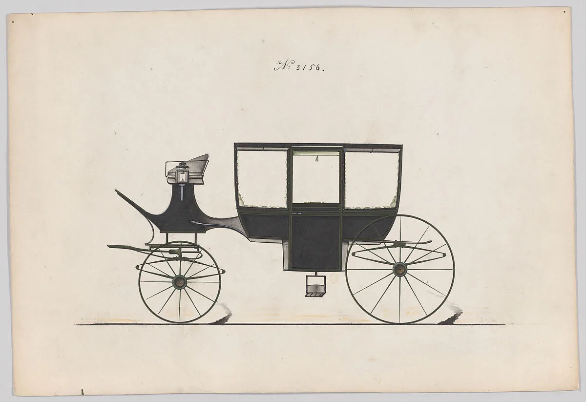Design for Curtain Quarter Coach, no. 3156 — Brewster & Co.