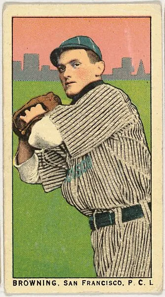 Browning, San Francisco, Pacific Coast League, from the "Obak Baseball Players" set (T212), issued by the American Tobacco Company to promote Obak Mouthpiece Cigarettes — American Tobacco Company