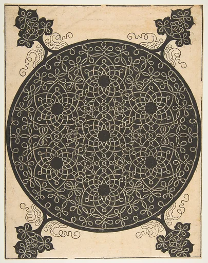 Embroidery Pattern with Seven Six-pointed Stars and Four Corner Pieces