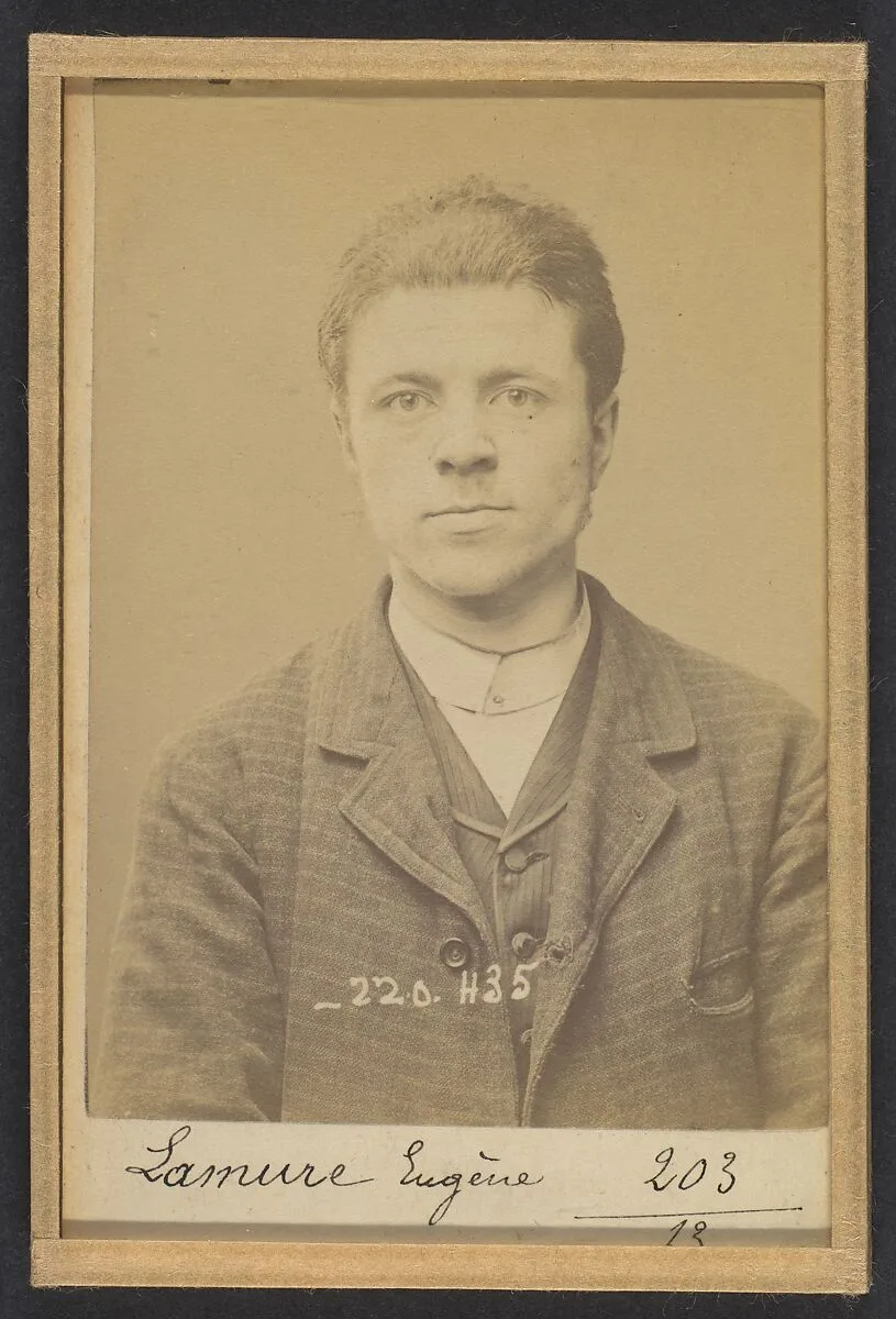 Lamure. Eugène, Clément. 20 ans, né le 5/11/73 à Paris Ier. Gérant de magasin. Anarchiste. 2/7/94. — Alphonse Bertillon