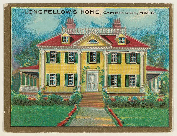 Longfellow's Home, Cambridge, Massachusetts, from the "Historic Homes" series (T69), issued with Helmar Cigarettes by S. Anargyros Tobacco Company — S. Anargyros Tobacco Company