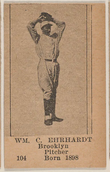 Wm. C. Ehrhardt, Brooklyn Pitcher, Baseball photos strip cards -- Brooklyn Dodgers (W504) — Universal Toy & Novelty Manufacturing Company