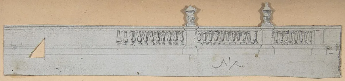 Design for a Stage Set at the Opéra, Paris: Balustrade — Eugène Cicéri