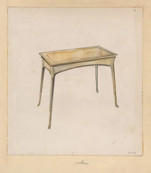 Design for a Wooden Table in the Art Nouveau Style — Edward Colonna|Georges de Feure