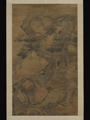 明 陳子和 古木酒仙圖 軸|Drunken recluse beneath an old tree