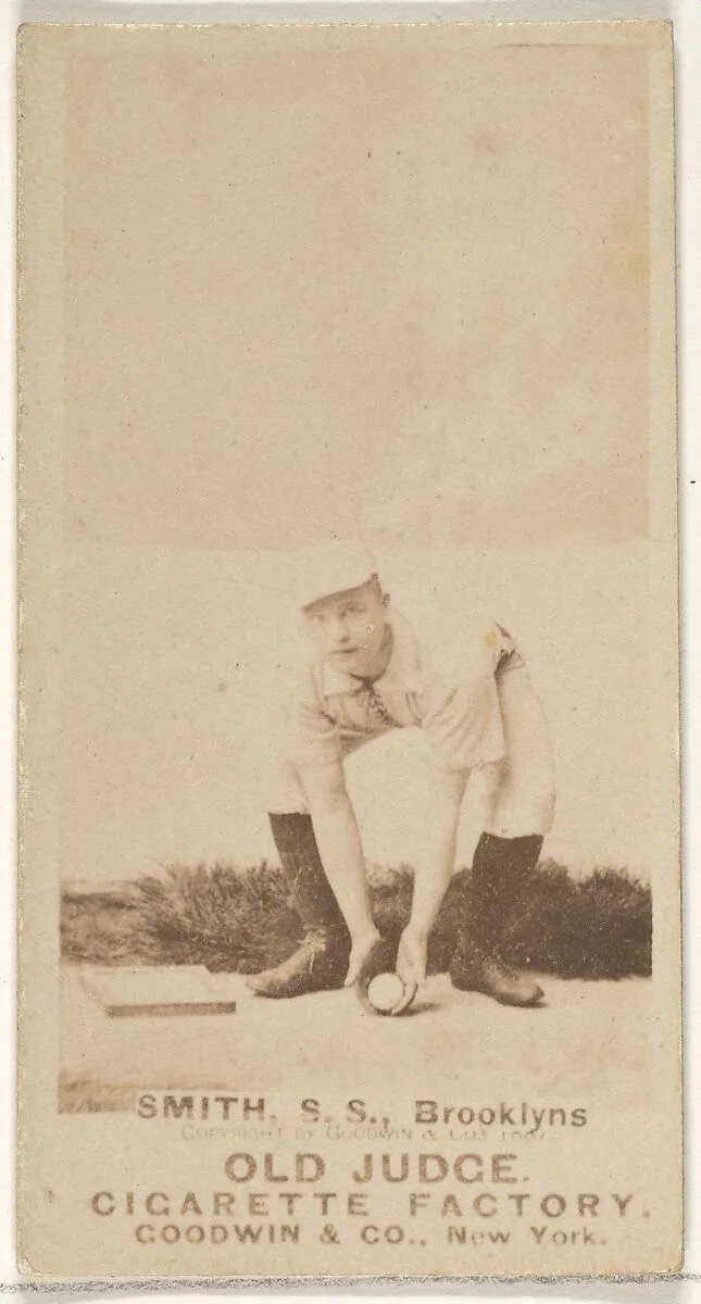 G. Smith, Shortstop, Brooklyn Bridegrooms, from the Old Judge series (N172) for Old Judge Cigarettes — Goodwin & Company