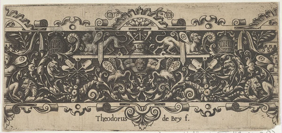 Frieze with a Putto Holding a Platform — Theodor de Bry