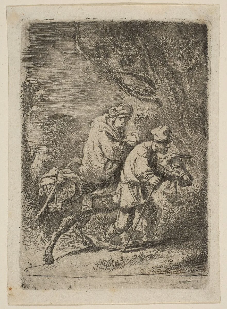 The Flight into Egypt: Small Plate — Claude Henri Watelet|Rembrandt (Rembrandt van Rijn)