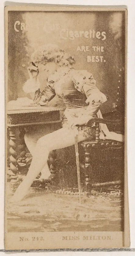 Card Number 242, Miss Milton, from the Actors and Actresses series (N145-2) issued by Duke Sons & Co. to promote Cross Cut Cigarettes — W. Duke, Sons & Co.