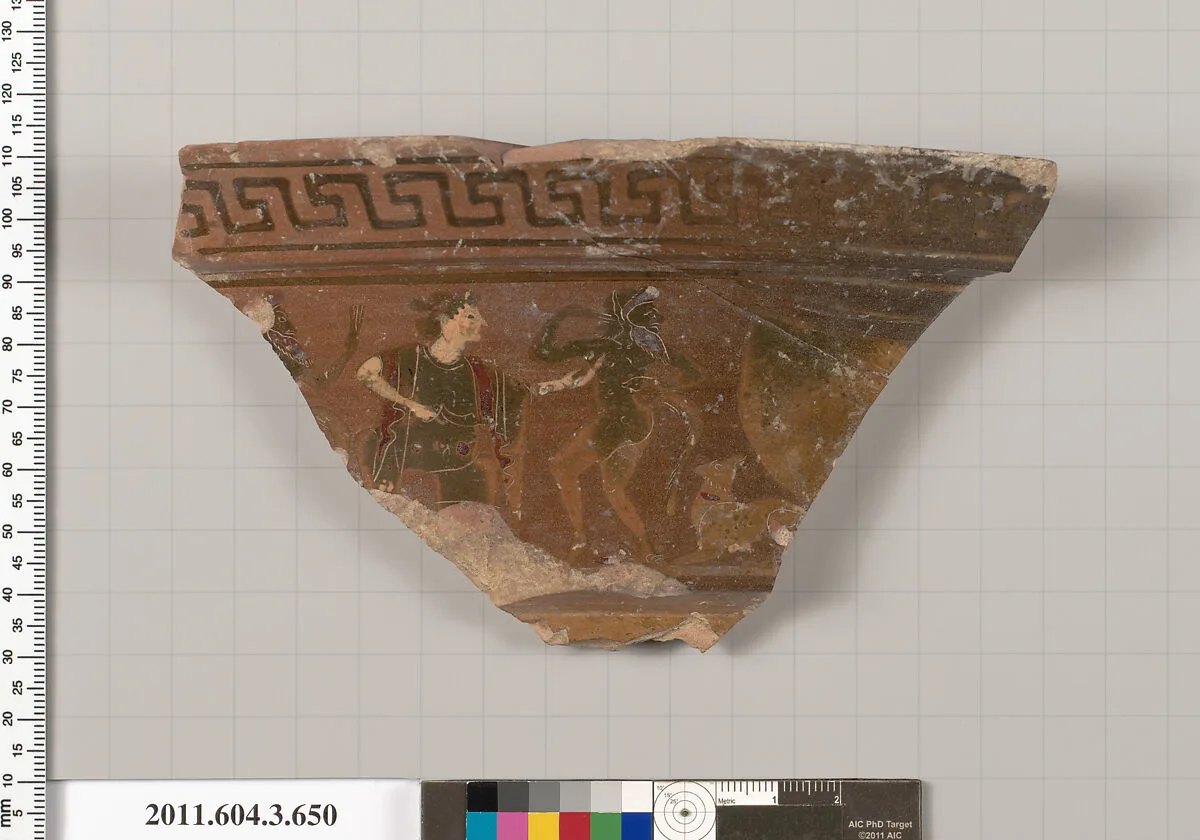 Terracotta fragment of a volute-krater (bowl for mixing wine and water) — Unknown