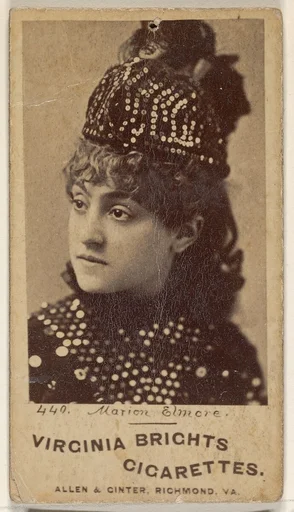 Card 449, Marion Elmore, from the Actors and Actresses series (N45, Type 1) for Virginia Brights Cigarettes