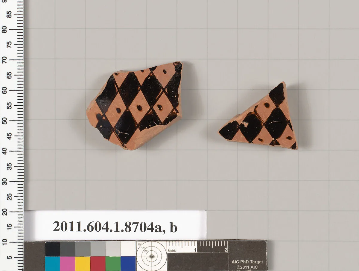 Terracotta fragments of a stemless kylix (drinking cup) — Unknown
