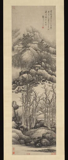 清 龔賢 冬景山水圖 軸|Wintry mountains