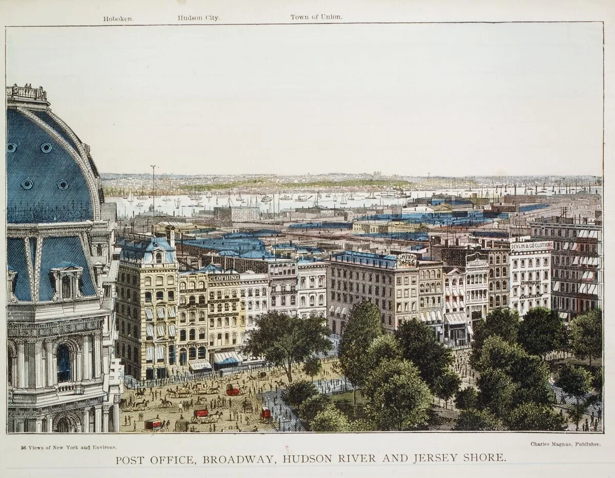 Post Office, Broadway, Hudson River and Jersey Shore — Charles Magnus & Company