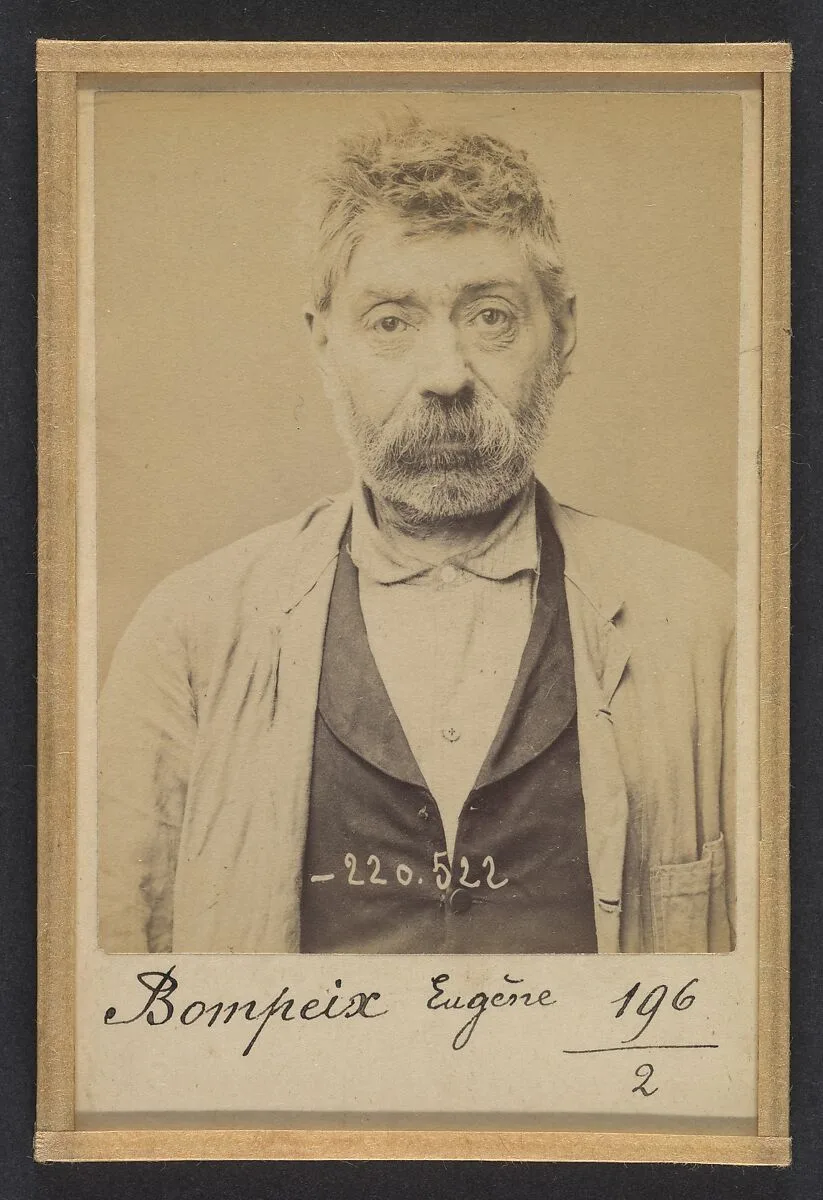 Bompeix. Eugène. 53 ans, né à St Martin d'Herbus (Haute-Vienne). Conducteur de machines. Anar. 3/7/94. — Alphonse Bertillon