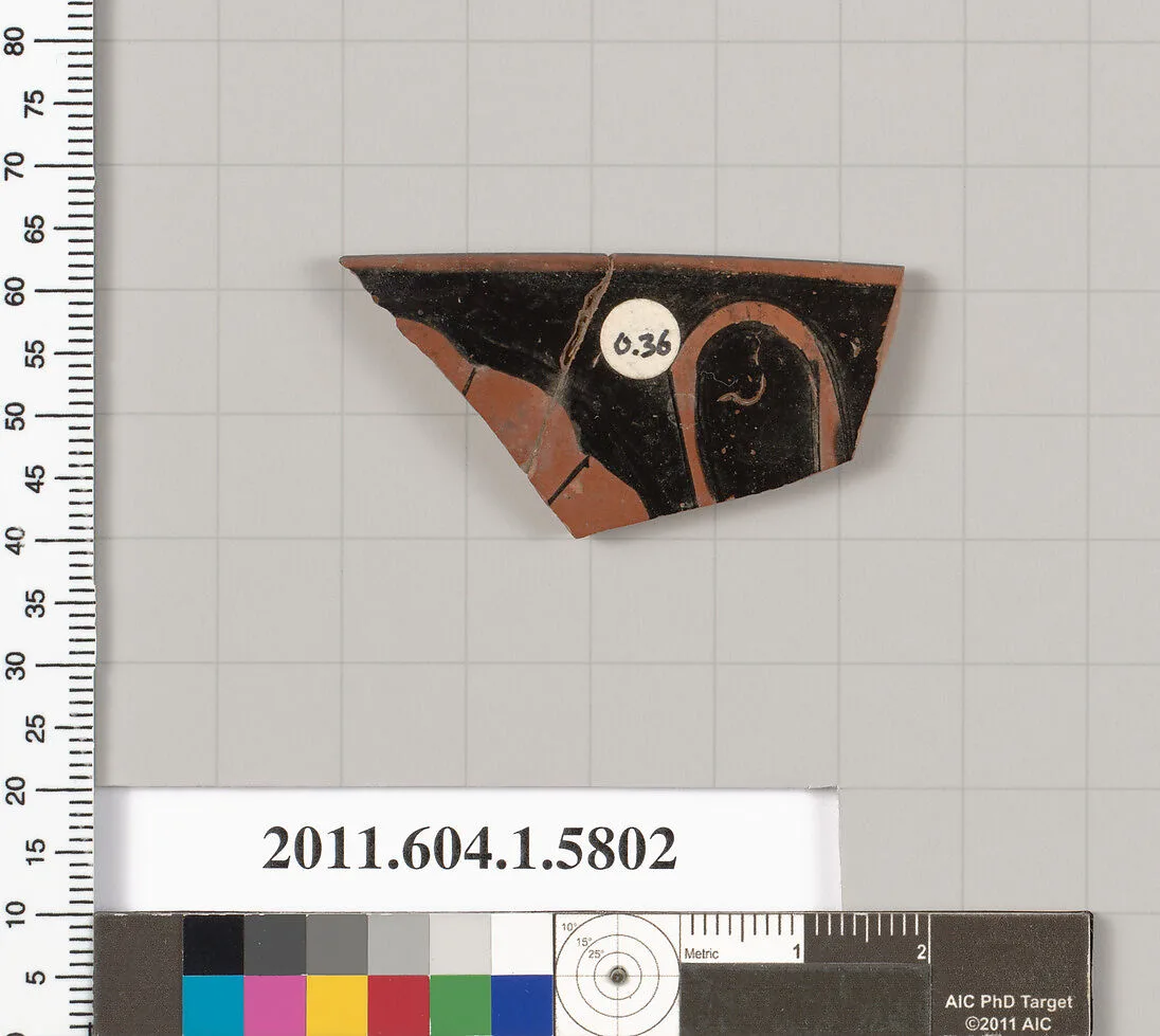 Terracotta rim fragment of a kylix: eye-cup (drinking cup) — Unknown