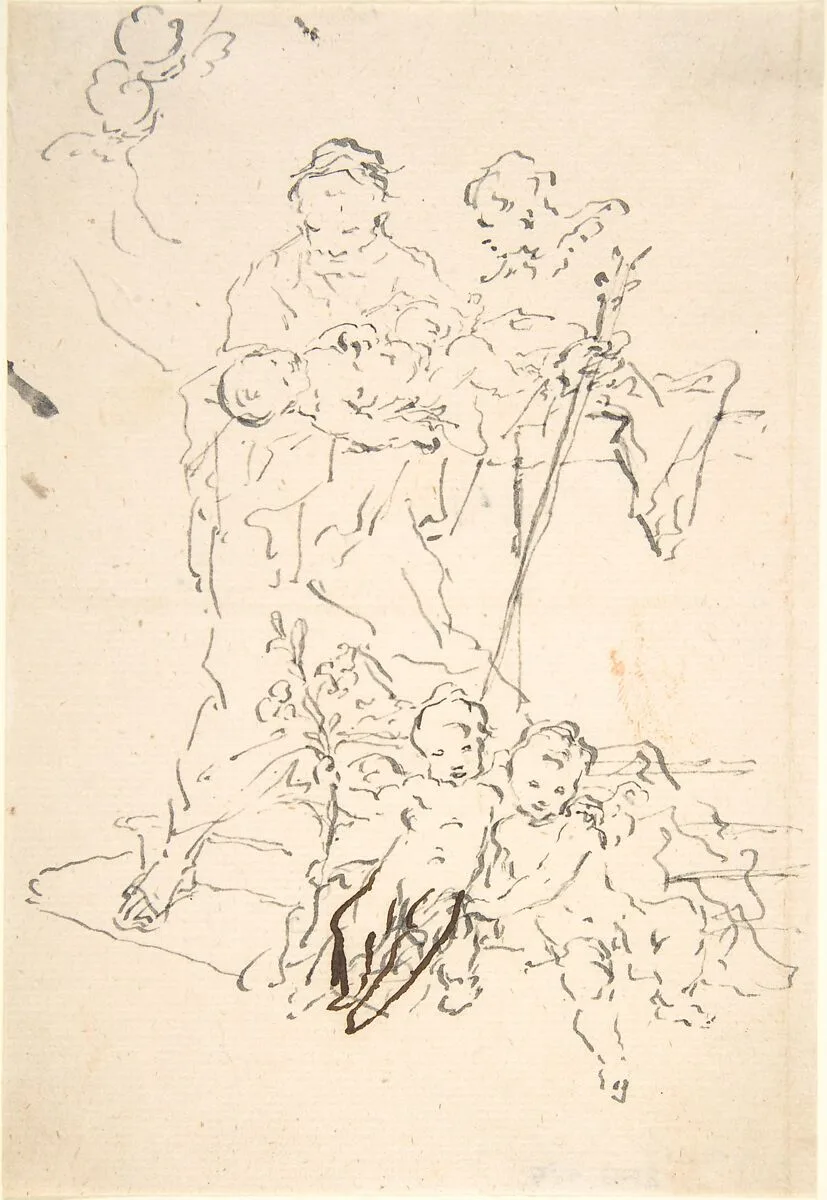 Saint Anthony and the Christ Child Surrounded by Cherubs — Martin Johann Schmidt