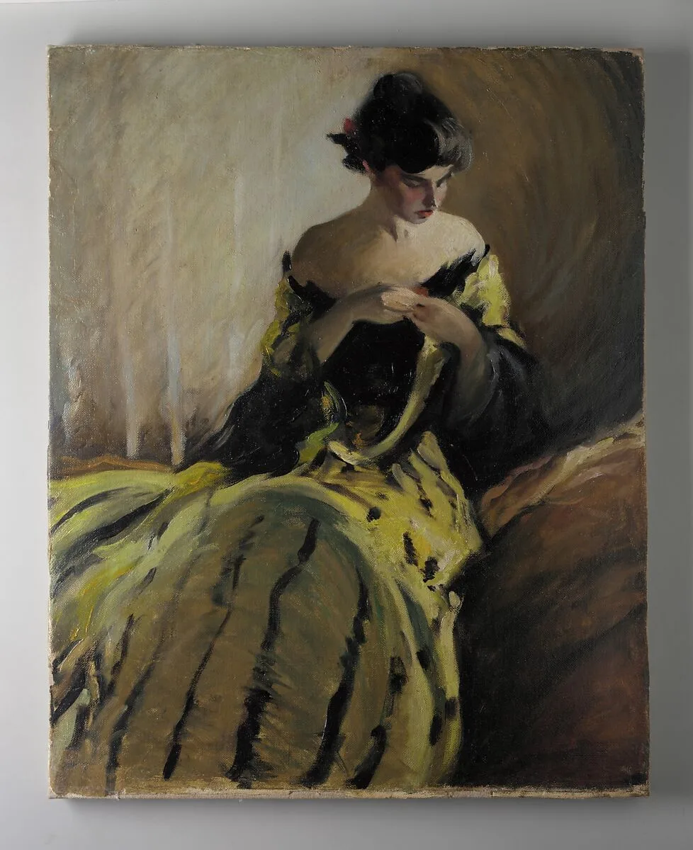 Study in Black and Green (Oil Sketch) — John White Alexander