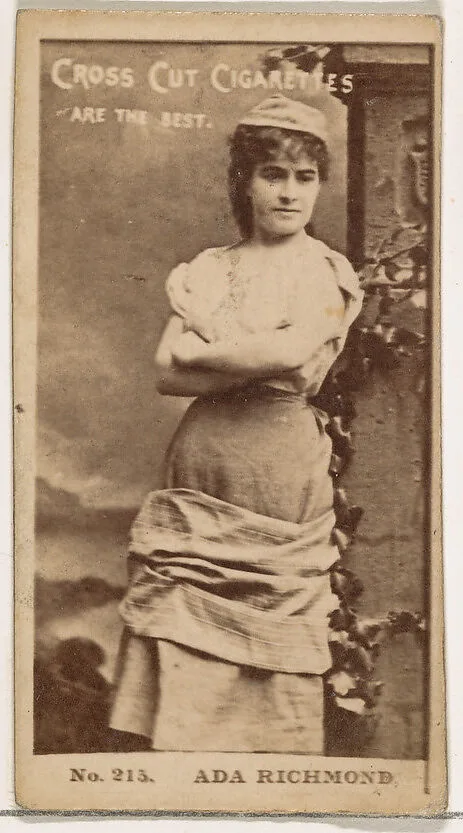 Card Number 215, Ada Richmond, from the Actors and Actresses series (N145-2) issued by Duke Sons & Co. to promote Cross Cut Cigarettes — W. Duke, Sons & Co.