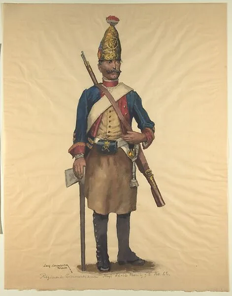 Prussian Military Costume: Regimental Carpenter — Walter von Looz-Corswarem