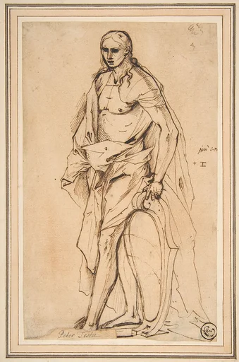 Standing Male Figure Supporting a Shield