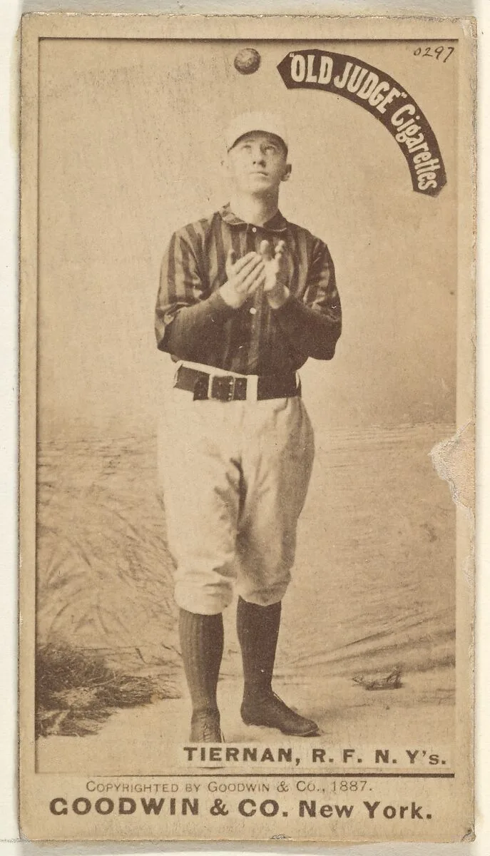 Michael "Silent Mike" Joseph Tiernan, Right Field, New York, from the Old Judge series (N172) for Old Judge Cigarettes — Goodwin & Company