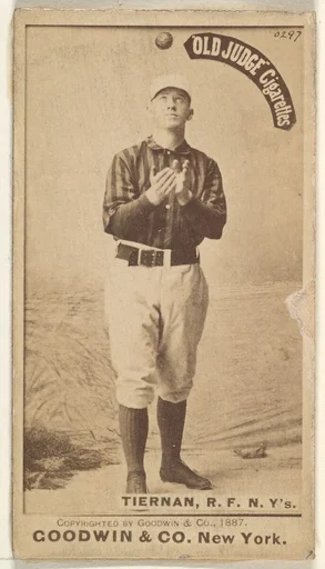 Michael "Silent Mike" Joseph Tiernan, Right Field, New York, from the Old Judge series (N172) for Old Judge Cigarettes