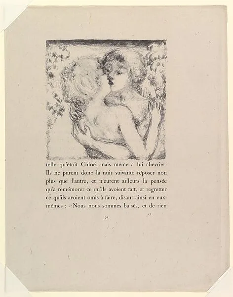 Couple Embracing, from "Daphnis and Chloe" by Longus — Pierre Bonnard