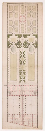 Ground Plan for the Hotel de la Rochefoucauld Doudeauville and its Garden, Paris