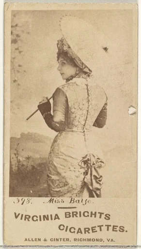 Card 398, Miss Balse, from the Actors and Actresses series (N45, Type 1) for Virginia Brights Cigarettes