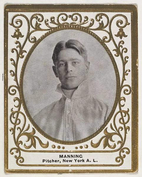 Manning, Pitcher, New York, American League, from the Baseball Players (Ramlys) series (T204) issued by the Mentor Company to promote Ramly and T.T.T. Turkish Cigarettes — Carl Homer Studios, Boston|Mentor Company, Boston