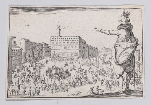 Reverse Copy of Une Fête sur la Place de la Signoria a Florence (A Festival on the Piazza della Signoria in Florence), from "Les Caprices" Series A, The Florence Set